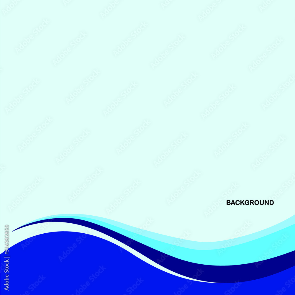 Vector design of simple wavy background in the shades of blue with copy space