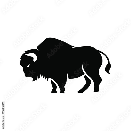 Vector design of a silhouette of a buffalo