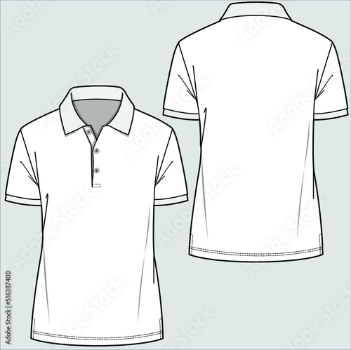 CASUAL SHORT SLEEVES POLO TEES FOR WOMEN AND TEEN GIRLS IN EDITABLE VECTOR FILE