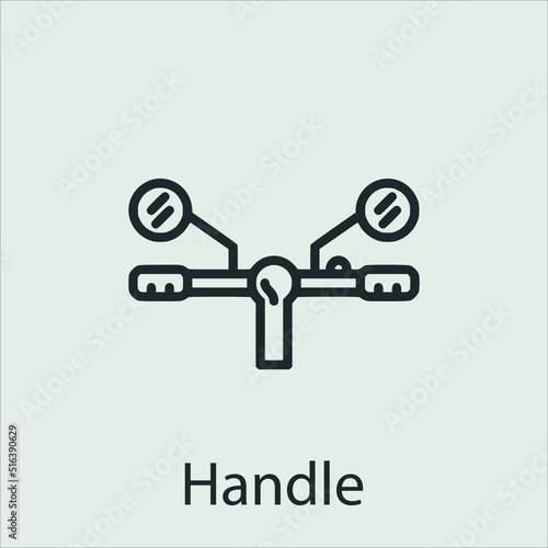 bicycle handle icon vector icon.Editable stroke.linear style sign for use web design and mobile apps,logo.Symbol illustration.Pixel vector graphics - Vector