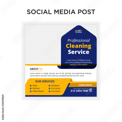 Professional cleaning service social media post template