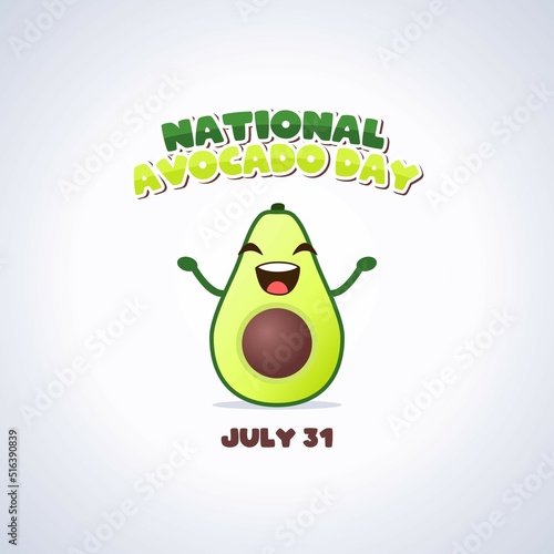 vector graphic of national avocado day good for national avocado day celebration. flat design. flyer design.flat illustration.