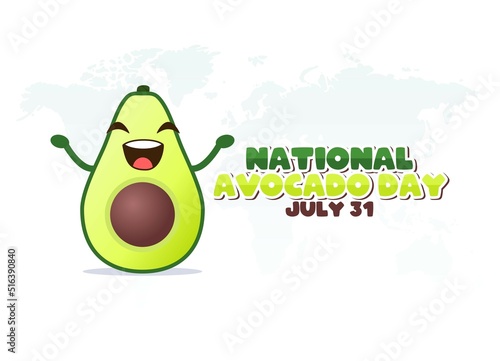 vector graphic of national avocado day good for national avocado day celebration. flat design. flyer design.flat illustration.