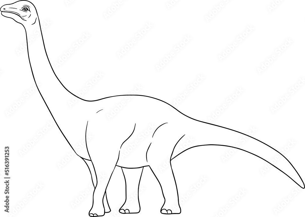 Fototapeta premium Hand drawn dinosaurs. Vector prehistoric animals illustration. Coloring book with dinosaurs