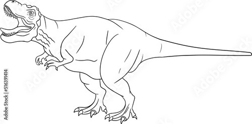 Hand drawn dinosaurs. Vector prehistoric animals illustration. Coloring book with dinosaurs