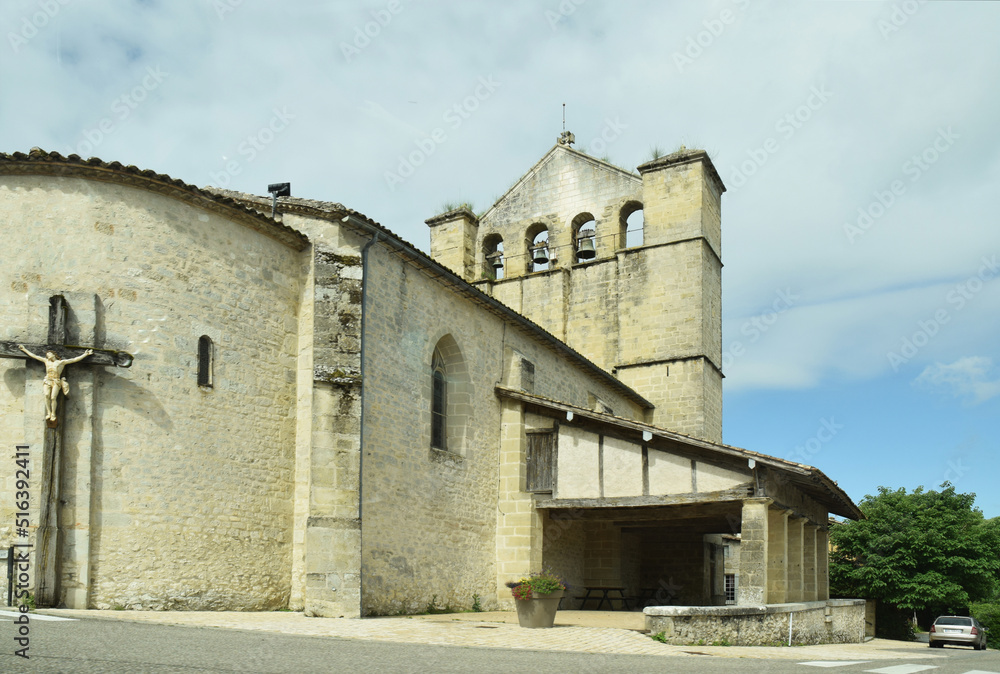 Église de Lougratte, Lot-et-Garonne, Nouvelle-Aquitaine, France.