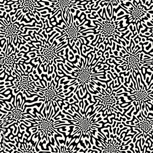 Vector seamless pattern. Free form organic shapes. Stylish structure of natural spots. Hand drawn abstract background. Can be used as swatch in Illustrator. Monochrome spotty print.