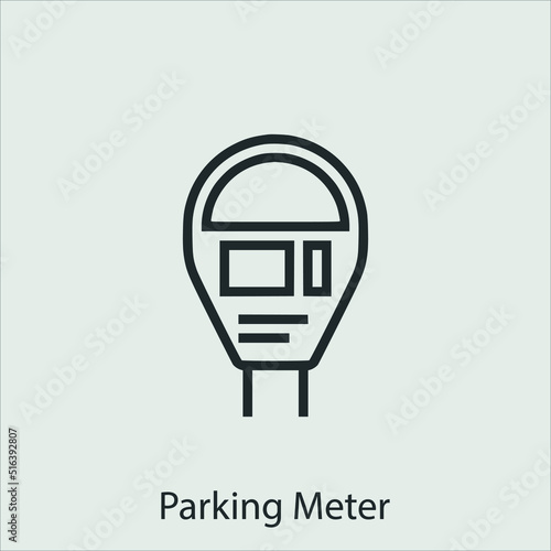 parking meter icon vector icon.Editable stroke.linear style sign for use web design and mobile apps,logo.Symbol illustration.Pixel vector graphics - Vector