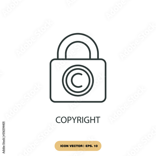 copyright icons symbol vector elements for infographic web