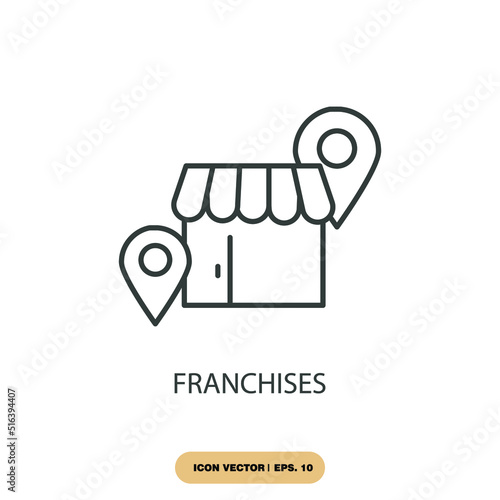 franchises icons  symbol vector elements for infographic web
