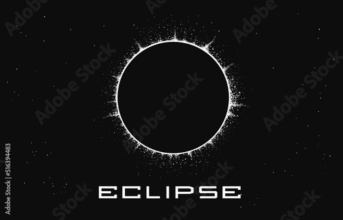 solar eclipse hand drawn illustration © Galacticus
