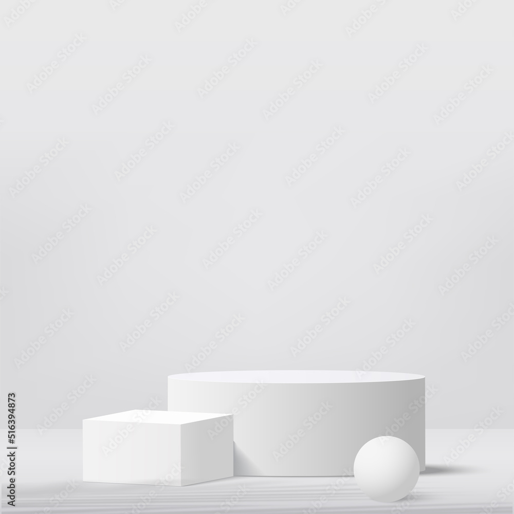 3d white minimal scene for products showcase, promotion display. Vector 3d white minimal scene for products showcase, promotion display. Vector