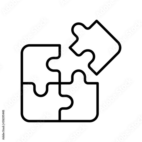 Puzzle compatible icon in flat style. Jigsaw agreement vector illustration on white isolated background. Cooperation solution business concept