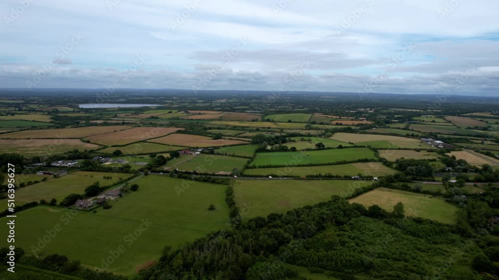 High Pan Over English Countryside in Wilmington England High Pan Over English Countryside in Wilmington England
