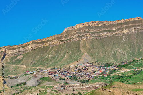 ancient mountain village Chokh on the edge of the canyon in Dagestan