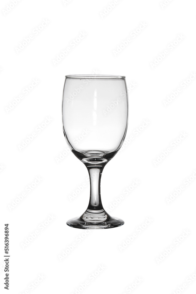 Thick wine glass on a white background