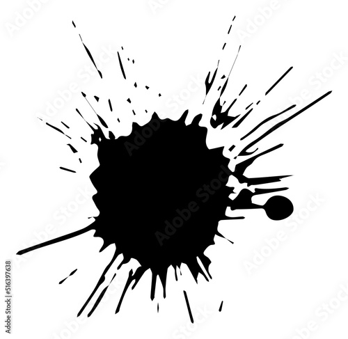 Ink splash. Artistic drop splatter. Creative mess