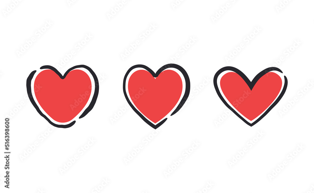Hand drawn hearts collection. Set of heart illustrations. Valentine's day design. Love and care design elements. Hand drawn hearts collection. Set of heart illustrations. Valentine's day design. Love and care design elements.