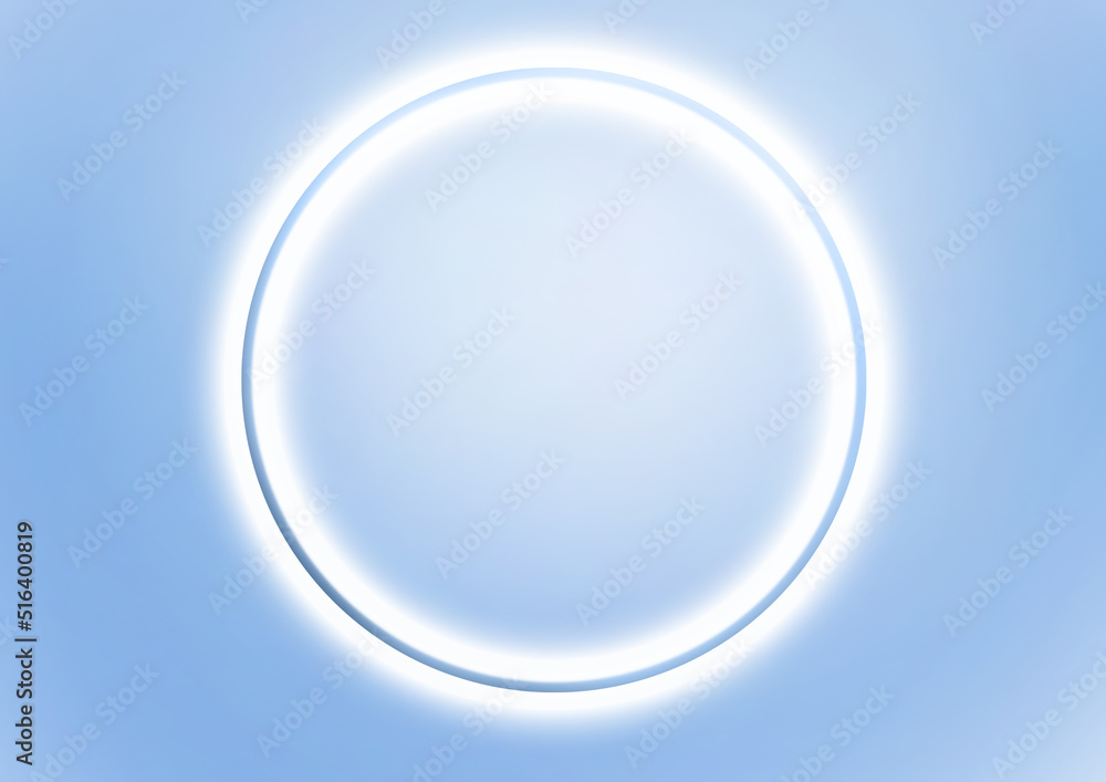 Bright circle on a blue background