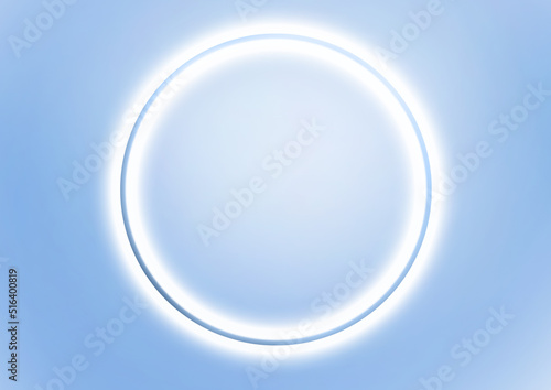 Bright circle on a blue background