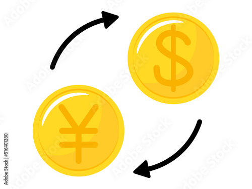 ドルと円の両替アイコン