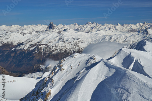 Panoramic view form the summit of the Bisaurin, in the west Pyrenees