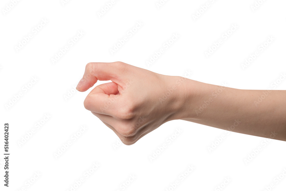 Woman hand isolated on a white background. Woman hand isolated on a white background.