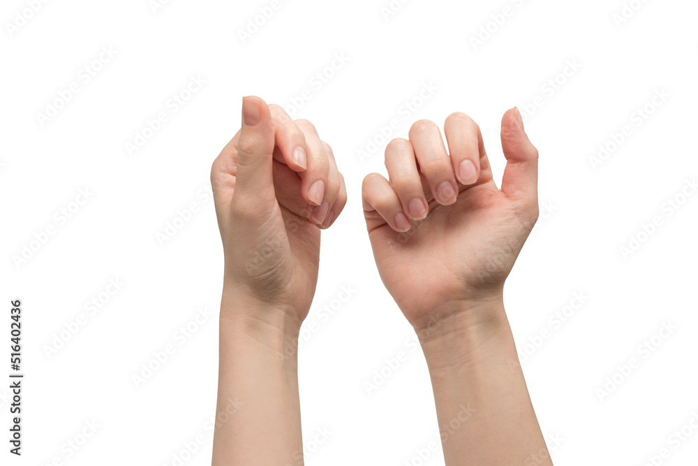 Woman hand isolated on a white background. Woman hand isolated on a white background.
