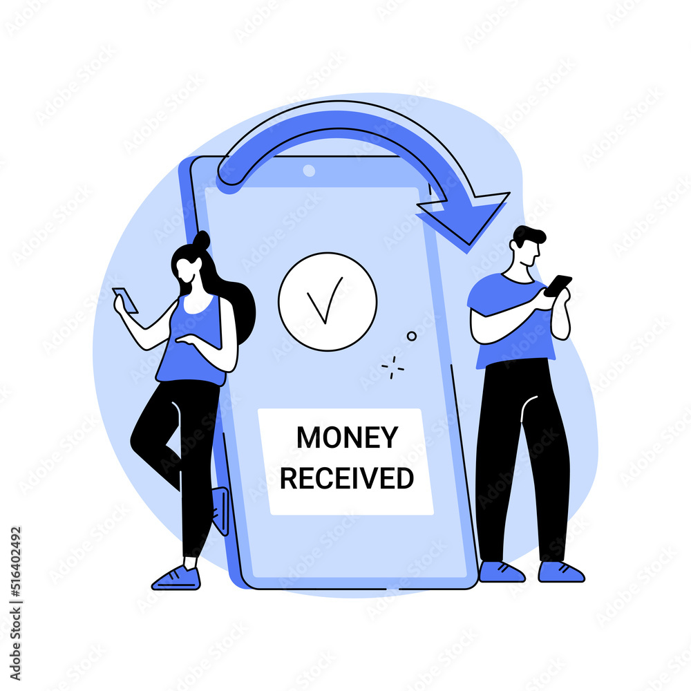 Money transfer isolated cartoon vector illustrations. Stock Vector