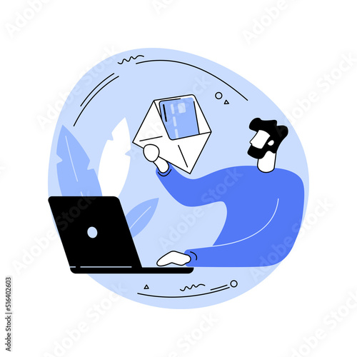 Get a card by mail isolated cartoon vector illustrations.