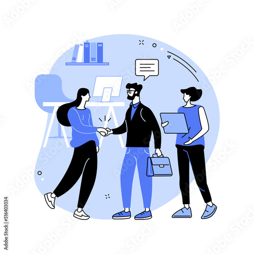 Accepting to work isolated cartoon vector illustrations.