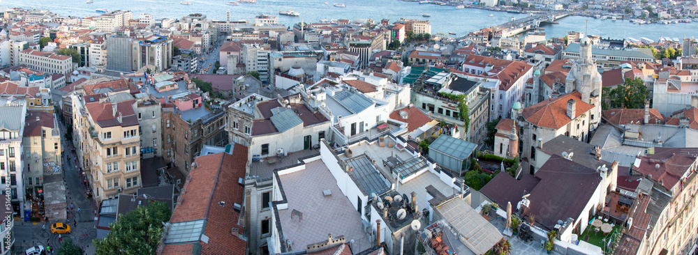 Karakoy - Istanbul. Panoramic view of buildings on the European side of Istanbul