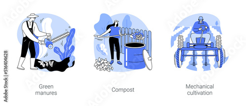 Organic farming methods isolated cartoon vector illustrations se