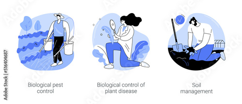 Organic farming industry isolated cartoon vector illustrations se