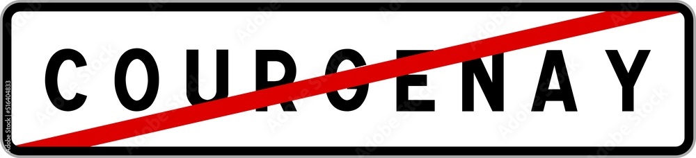 Panneau sortie ville agglomération Courgenay / Town exit sign Courgenay Panneau sortie ville agglomération Courgenay / Town exit sign Courgenay