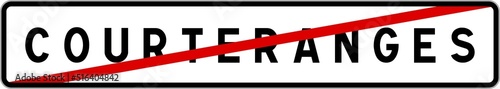Free Download Panneau sortie ville agglomération Courteranges / Town exit sign Courteranges - GFXLoad