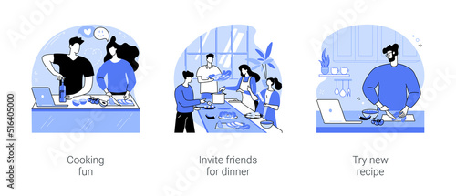 Dinner at home isolated cartoon vector illustrations se