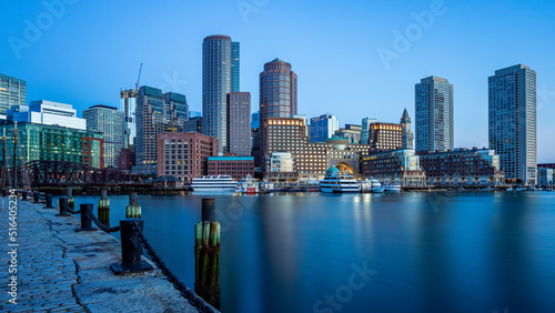 Boston Massachusetts Waterfront Seaport Cityscape Architecture Dawn
