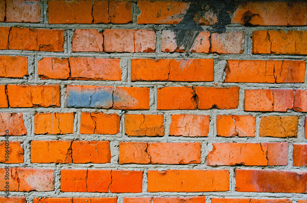 Red Brick Wall Of Building Old Stone Brick Wall Brown Stonewall Surface Broken Retro Wall