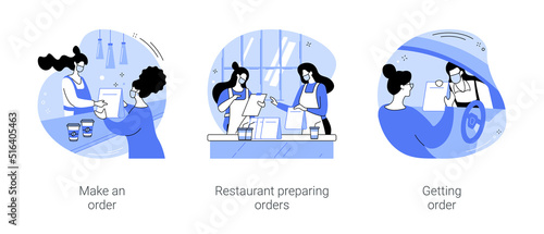 Curbside pickup at a restaurant isolated cartoon vector illustrations se