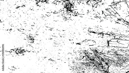 Monochrome texture composed of irregular graphic elements. Distressed uneven grunge background. Abstract vector illustration. Overlay for interesting effect and depth. Isolated on white background.