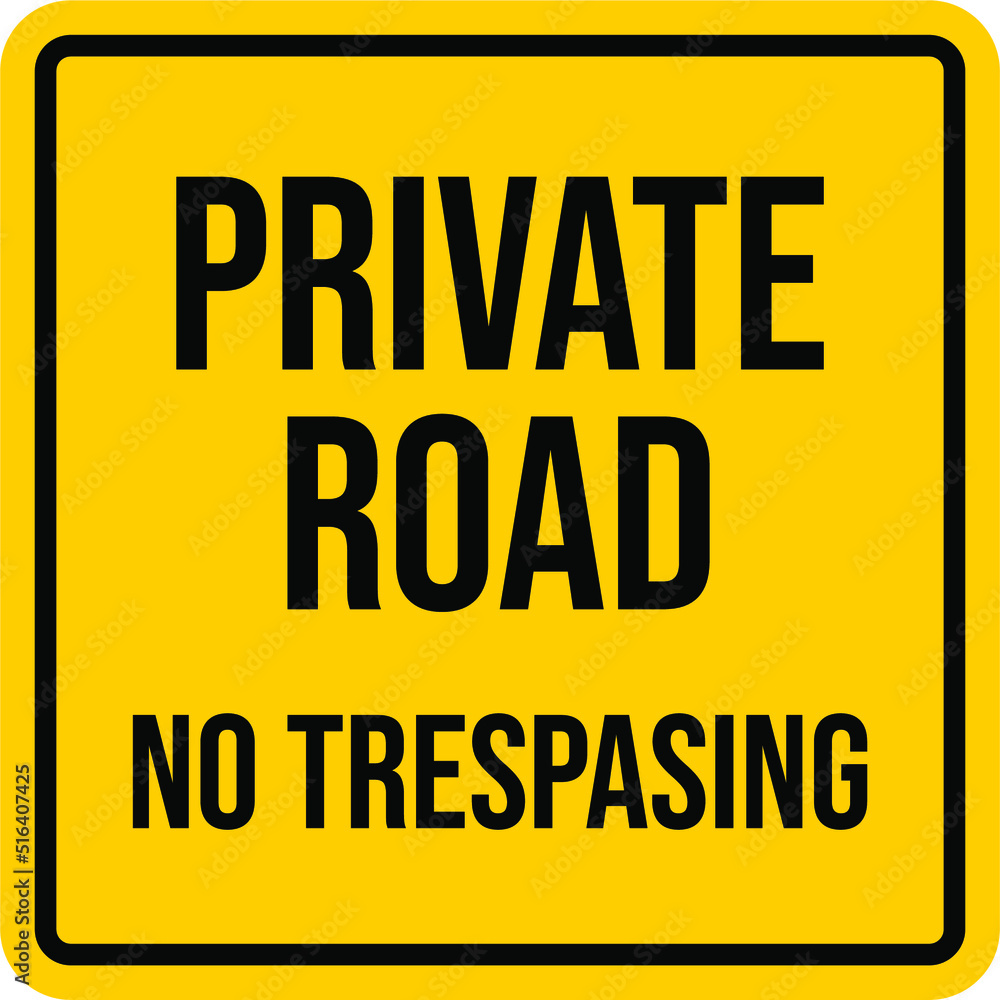 Private Road Sign Vector Illustration Background
