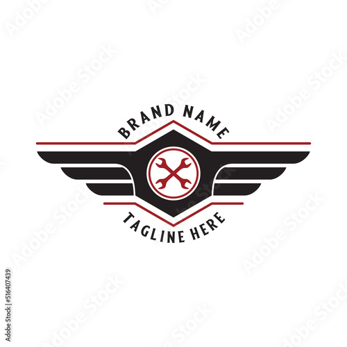 Classic car repair logo design.