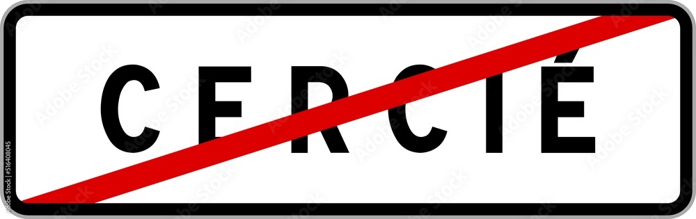 Panneau sortie ville agglomération Cercié / Town exit sign Cercié Panneau sortie ville agglomération Cercié / Town exit sign Cercié