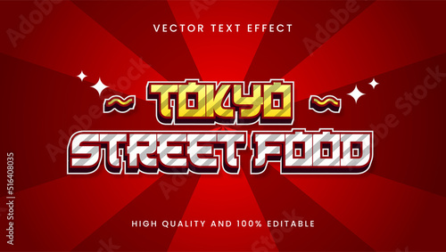 tokyo street food 3d editable text effect font style