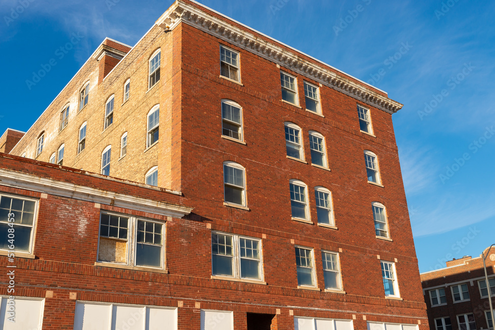 Old brick hotel. Old brick hotel.