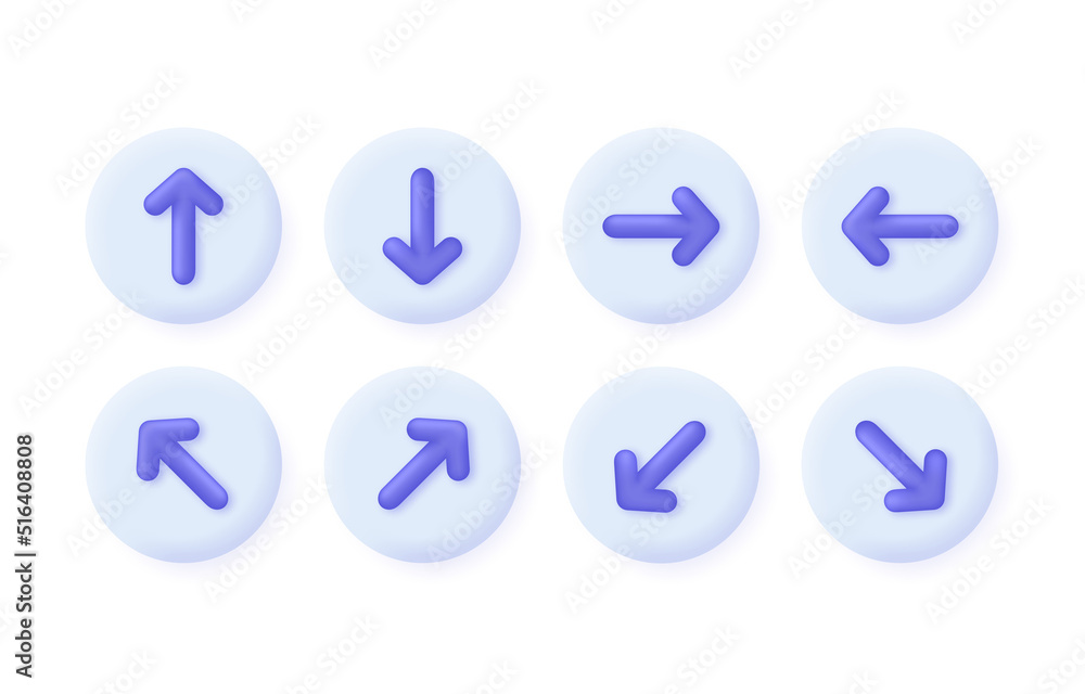 3D Arrow set isolated on white background. Can be used for many purposes. Trendy and modern vector in 3d style 3D Arrow set isolated on white background. Can be used for many purposes. Trendy and modern vector in 3d style
