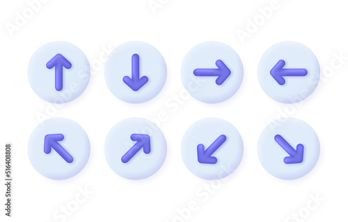 3D Arrow set isolated on white background. Can be used for many purposes. Trendy and modern vector in 3d style