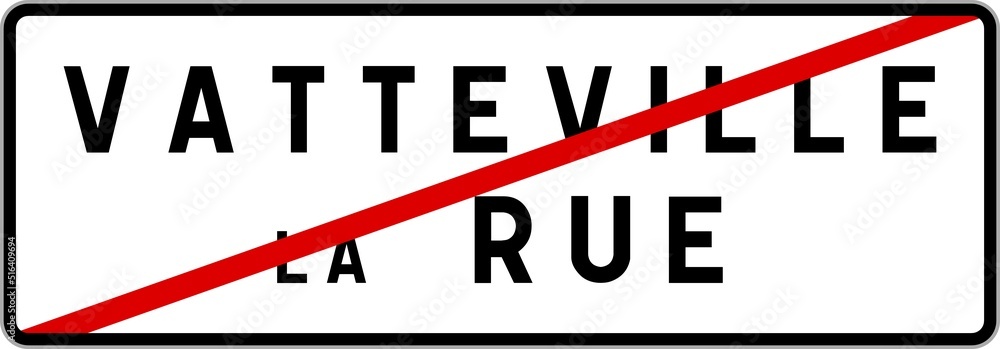 Panneau sortie ville agglomération Vatteville-la-Rue / Town exit sign Vatteville-la-Rue Panneau sortie ville agglomération Vatteville-la-Rue / Town exit sign Vatteville-la-Rue