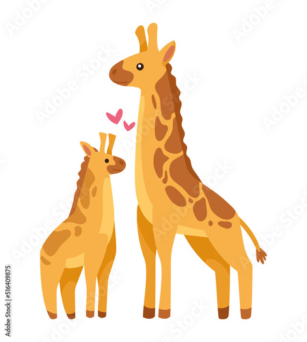 giraffe mother and baby